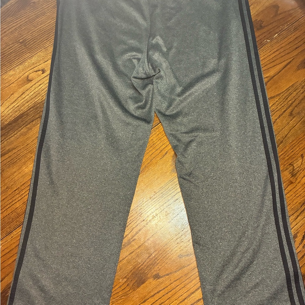 Adidas Mens XL‎ Gray Heathered Fleece Track Pants Sweatpants Triple Stripe Logo - Picture 3 of 6
